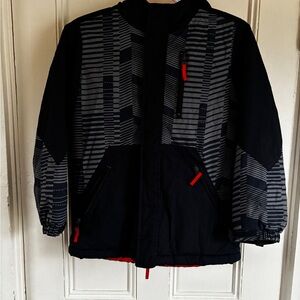 The Children's Place navy and hunter orange snow ski jacket